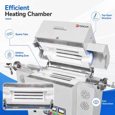 TENCAN TC-12NRT Hochtemperatur 1200C Labor Vakuum Tubular Ofen MOSI2 Heizungselement hochreines Quarz/Aluminium Material