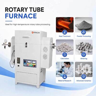 TENCAN TC-12NRT Hochtemperatur 1200C Labor Vakuum Tubular Ofen MOSI2 Heizungselement hochreines Quarz/Aluminium Material