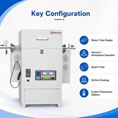 TENCAN TC-12NRT Hochtemperatur 1200C Labor Vakuum Tubular Ofen MOSI2 Heizungselement hochreines Quarz/Aluminium Material