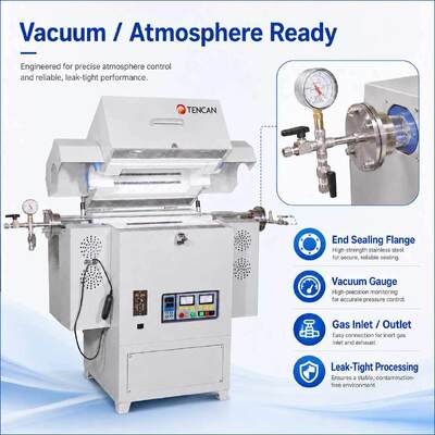 TENCAN TC-12NRT Hochtemperatur 1200C Labor Vakuum Tubular Ofen MOSI2 Heizungselement hochreines Quarz/Aluminium Material
