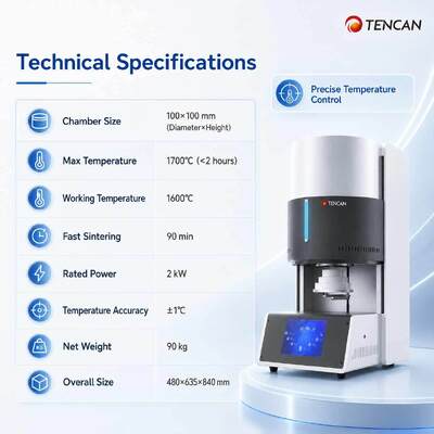 1C Präzision Zahn-Keramik-Ofen 1700C Hochtemperatur Programmierbar 90 Minuten Schnelle Sinterung 150 Einheiten
