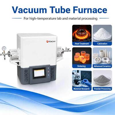 TENCAN TC-12NT 1600°C Max Temperature Vacuum Tube Furnace with High-Purity Quartz Tube and Programmable Temperature Control