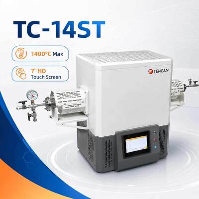 TENCAN TC-14ST 1400C Vakuumrohrofen SiC-Heizung S-Typ-Thermoelement Hochtemperatur-Aluminiumoxidrohr-Labor-Split-Sinterofen
